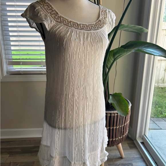 Sheer white and gold greek style dress - Picture 2 of 4